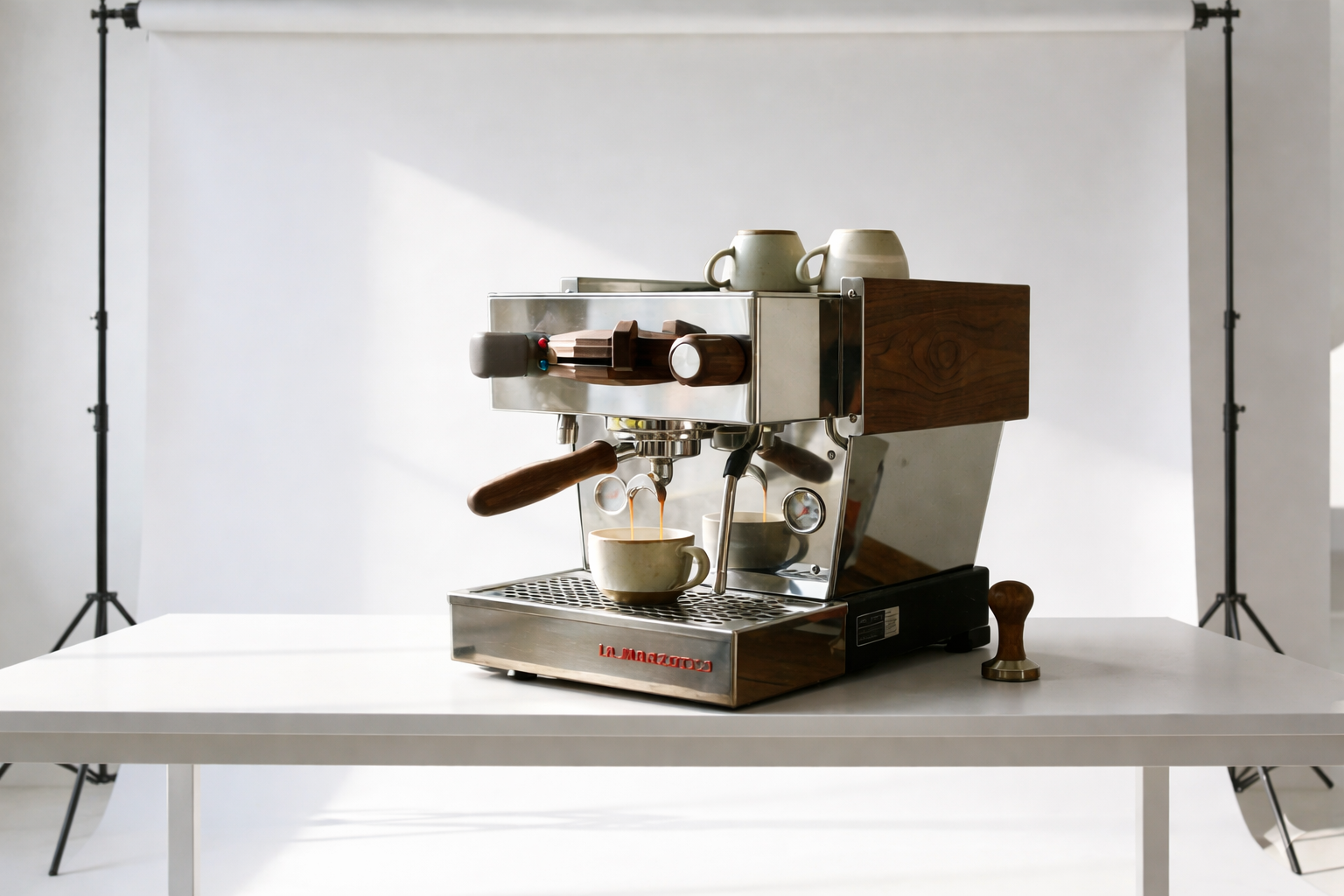 咖啡机与新背景融合后的效果图